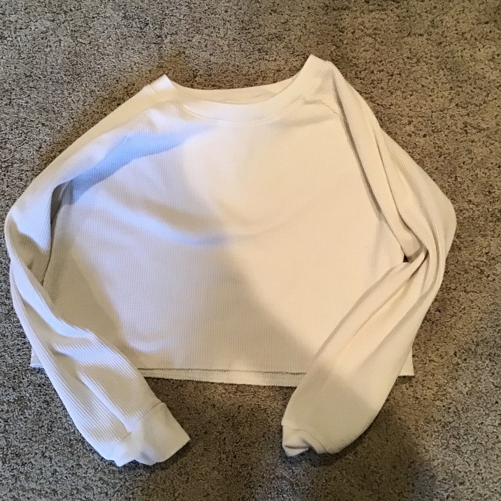 Cropped Waffle knit long sleeve